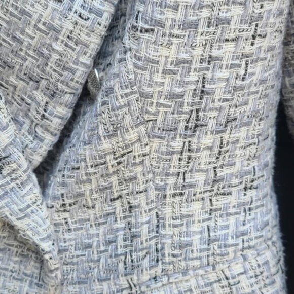 Zara Black White Gray Tweed Jacket Double Breasted size Medium NWOT! - Picture 7 of 9